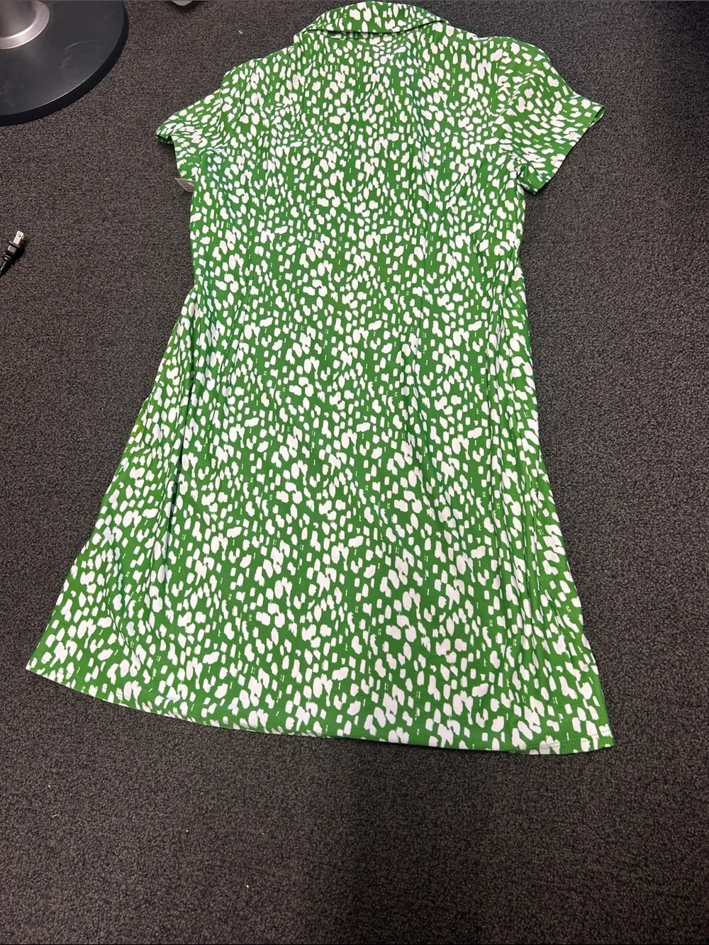 Jude Connally Green and White Printed Polo Dress button down collar